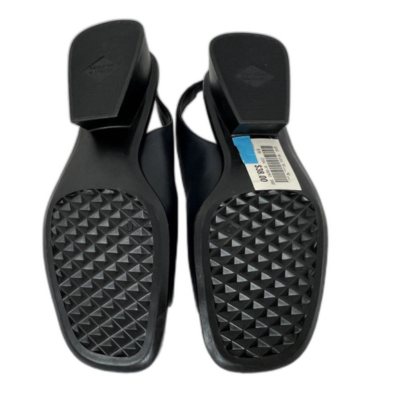 Laura Scott Women's 6M Fabula Black Open Toe Slingback Chunky Heel Sandals NEW - Picture 4 of 6